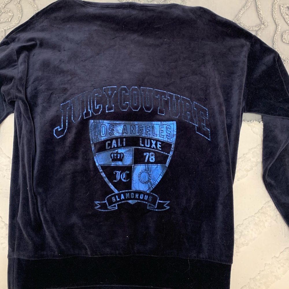 Juicy Couture navy velour hoodie